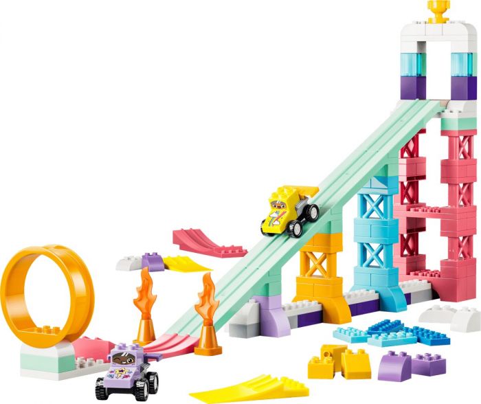 Конструктор LEGO DUPLO Town 3 в 1 Цікаві гірки та трампліни з автомобілями
