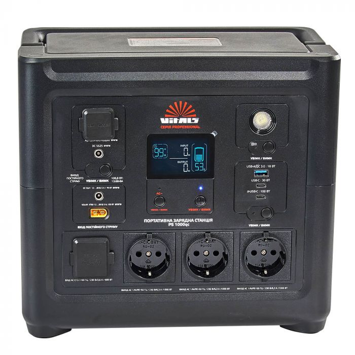 Портативна електростанція Vitals Professional PS 1000qc, 1200Вт, 835Вт/год, LifePo4, 10кг