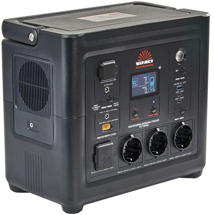 Портативна електростанція Vitals Professional PS 1000qc, 1200Вт, 835Вт/год, LifePo4, 10кг