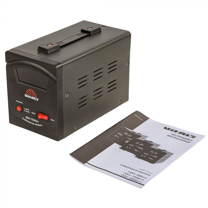 Стабілізатор напруги Vitals SRV-1000sv 600Вт 1000ВА 105-285В однофазний 2.8кг
