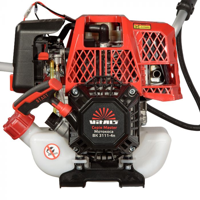 Тример садовий бензиновий Vitals Master BK 3111-4n 0.7кВт/1.0к.с. 31см3 25.5см ніж/ліска 43см 9.6кг