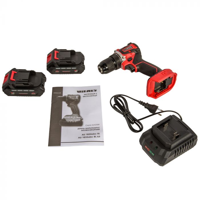 Шурупокрут-дриль акумуляторний Vitals Master AU 1835abc BL Kit 18В акб 2х2А·год 35Нм 500·1500об/хв кейс  1.43кг