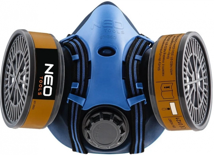Маска захисна Neo Tools, силіконова, 2 поглинача A1 R