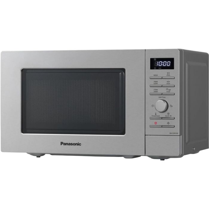 Мікрохвильова піч Panasonic, 20л, електр.управл., 800Вт, дисплей,відкриття кнопкою, сріблястий (сірий)