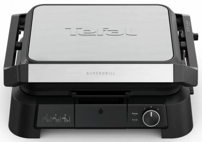 Гриль Tefal прижимний SuperGrill 4in1 2000Вт, темп. режимів-3, з`ємні пластини, метал