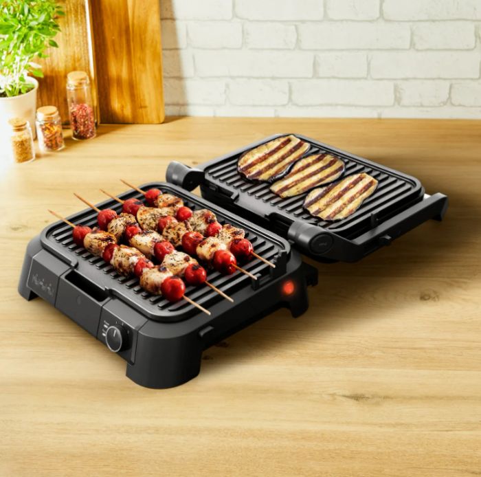 Гриль Tefal прижимний SuperGrill 4in1 2000Вт, темп. режимів-3, з`ємні пластини, метал