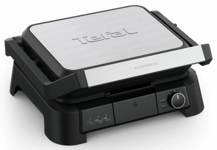 Гриль Tefal прижимний SuperGrill 4in1 2000Вт, темп. режимів-3, з`ємні пластини, метал