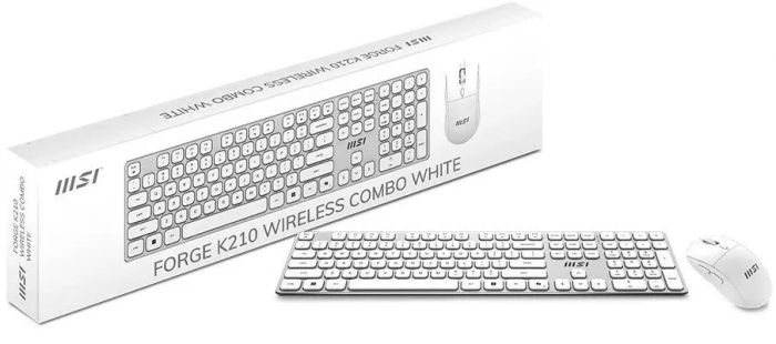 Комплект клавіатура та миша MSI FORGE K210 W COMBO WHITE UA, Wireless