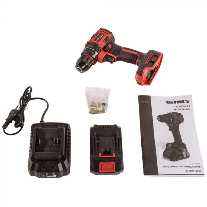 Шурупокрут-дриль акумуляторний Vitals Master AU 1832c BL Kit 18В акб 1х2А·год 32Нм 400·1400об/хв кейс 2.2кг