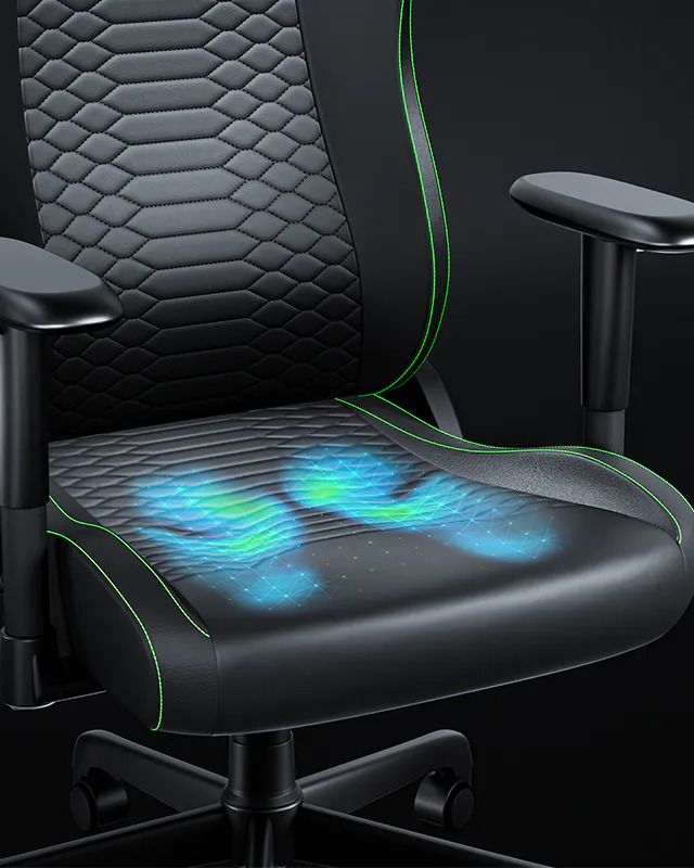Крісло Razer Iskur V2 X NewGen, EPU шкіра з CoolTouch™, 2D-Armrests, чорно-зелений