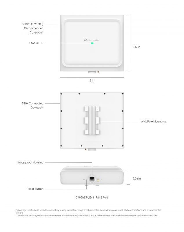 Точка доступу TP-LINK EAP772 OUTDOOR BE11000 1x2.5GE LAN, PoE, Зовнішня