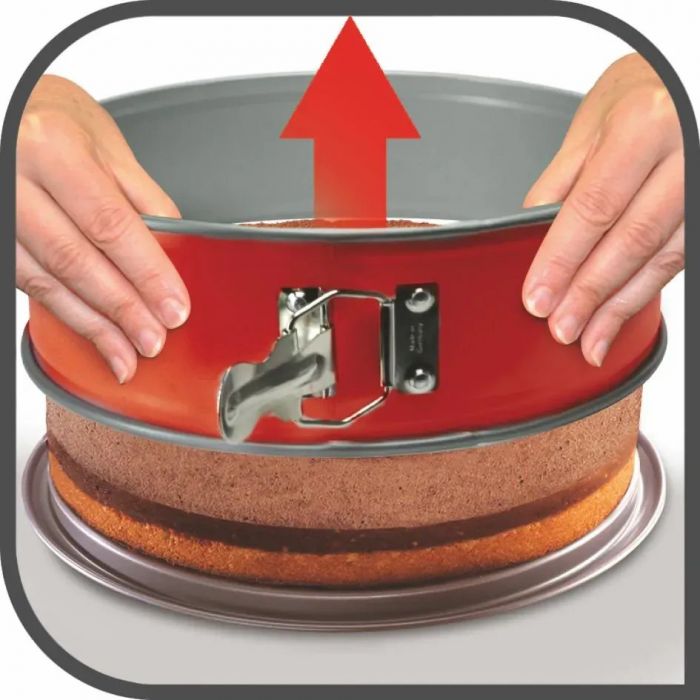 Форма для випікання Tefal DeliBake, крушла, знімне дно, 245x245x80мм, вуглецева сталь, червоний