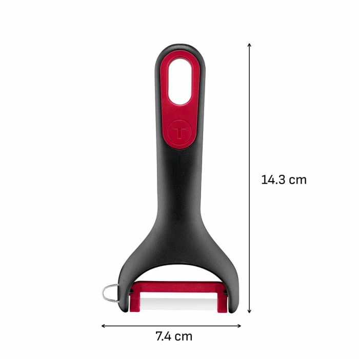 Овочечистка Tefal Ingenio+, нержавіюча сталь, пластик, червоно-чорний