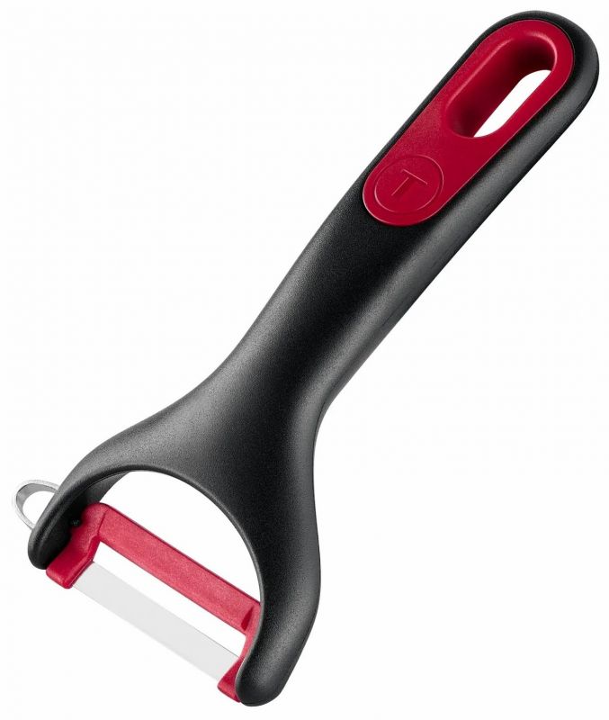 Овочечистка Tefal Ingenio+, нержавіюча сталь, пластик, червоно-чорний
