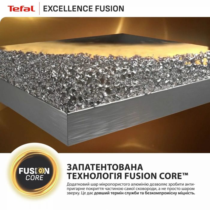 Мультисковорода Tefal Excellence Fusion, з кришкою, 24см, алюміній, скло, нержавіюча сталь, метал, чорний