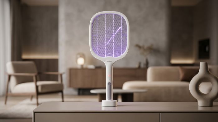Електричний знищувач комах ARDESTO, сітка 3000 В, акум. 1200 мА•год, USB micro-B > USB-A, білий
