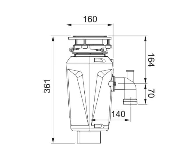 Комплект - мийка SRX 210-40 TL нерж. сталь, 127.0703.298 і подрібнювач харч. відходів SLIM 50, 134.0715.098, вкл. Сифон