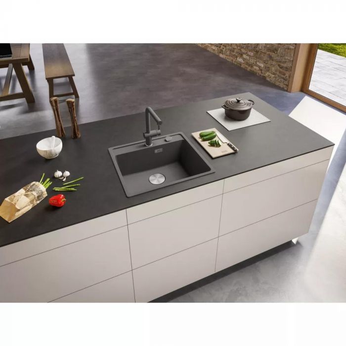 Комплект - мийка MRG 610-52 TL фраграніт, сірий сланець, 114.0716.704 і подрібнювач харч. відходів SLIM 50, 134.0715.098, вкл. Сифон