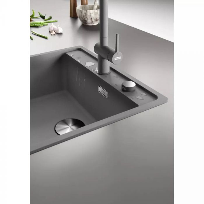 Комплект - мийка MRG 610-52 TL фраграніт, сірий камінь, 114.0668.868 і подрібнювач харч. відходів SLIM 50, 134.0715.098, вкл. Сифон