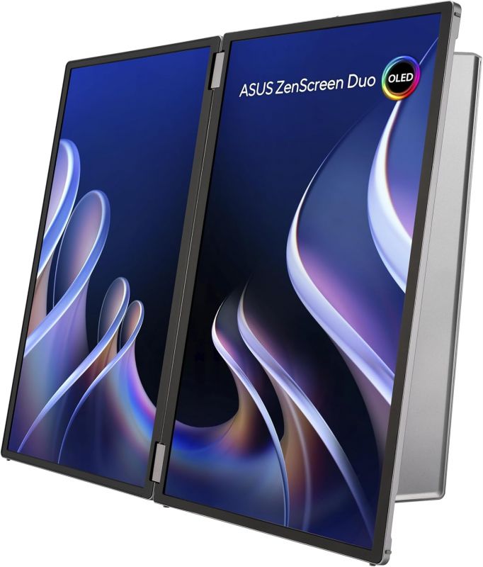 Монітор портативний Asus 2x14" ZenScreen DUO MQ149CD mHDMI, 2xUSB-C, OLED, 1920x1200, 16:10, DCI-P3 100%, HDR400, Cover