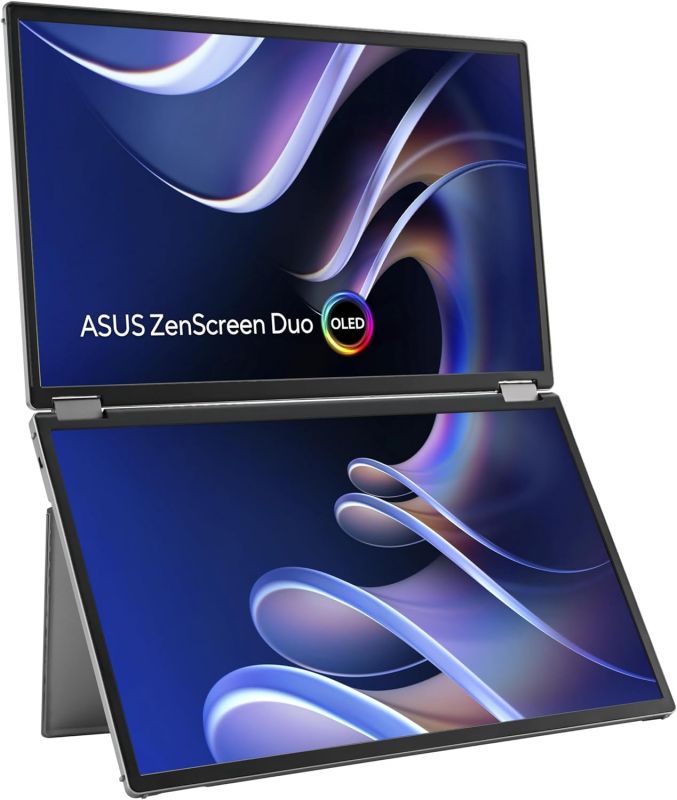 Монітор портативний Asus 2x14" ZenScreen DUO MQ149CD mHDMI, 2xUSB-C, OLED, 1920x1200, 16:10, DCI-P3 100%, HDR400, Cover