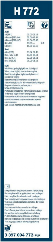 Склоочисник BOSCH Twin каркасний 340мм задній (3 397 004 772)