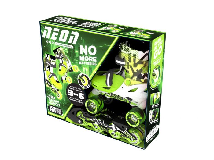 Роликові ковзани Neon Combo, розмір 34-37, зелений