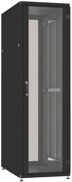 Шафа ZPAS 19", 42U, SZB IT, одностулкові передні та задні перфоровані двері, 600x1000 мм, максимально 1500кг, чорна