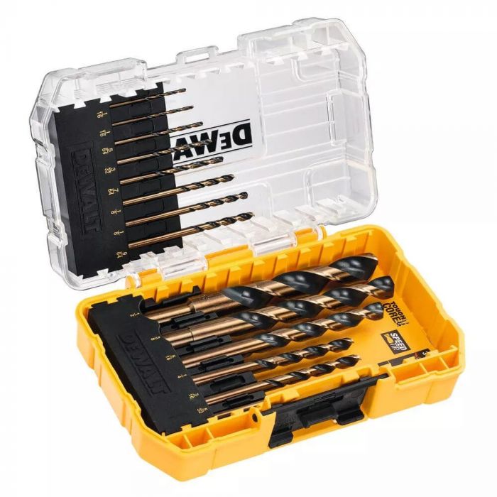 Набір свердел по металу DeWALT Black&Gold HSS-G 1-8мм, кейс, 14шт