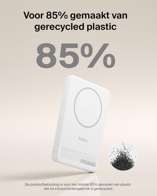 Акумулятор портативний літій-іонний Power Bank Belkin 5000мА·год, 20Вт PD/Qi2 15Вт, Magnetic Kickstand, білий