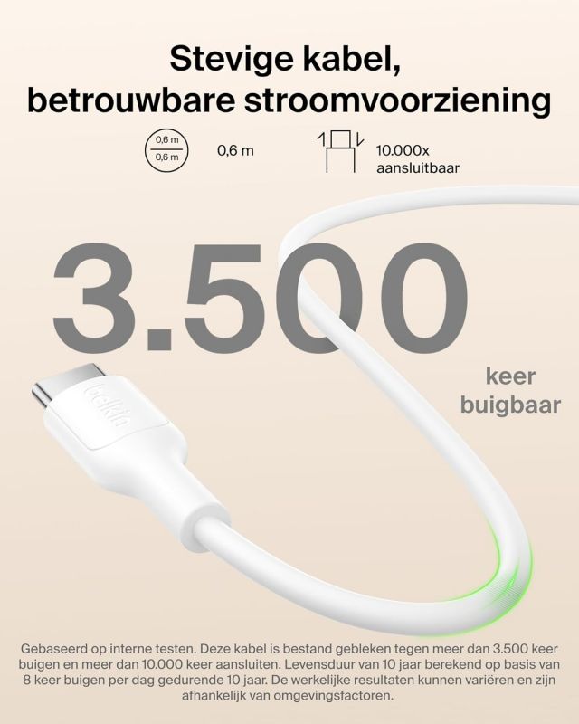 Акумулятор портативний літій-іонний Power Bank Belkin 5000мА·год, 20Вт PD/Qi2 15Вт, Magnetic Kickstand, білий