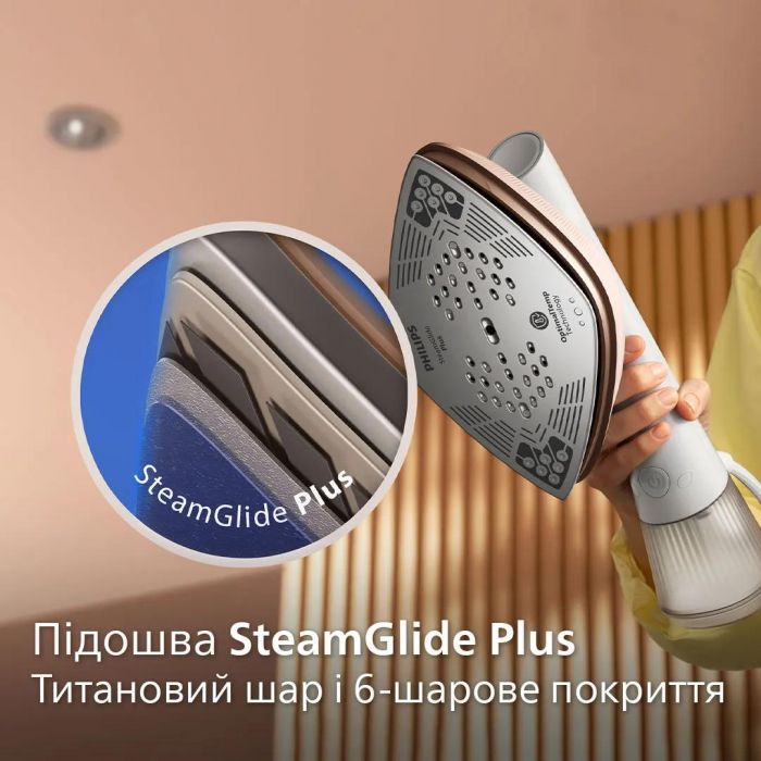 Відпарювач-праска Philips OneTurn, 1800Вт, 200мл, паровий удар -90гр, поворот для зміни типу девайса, алюміній, білий