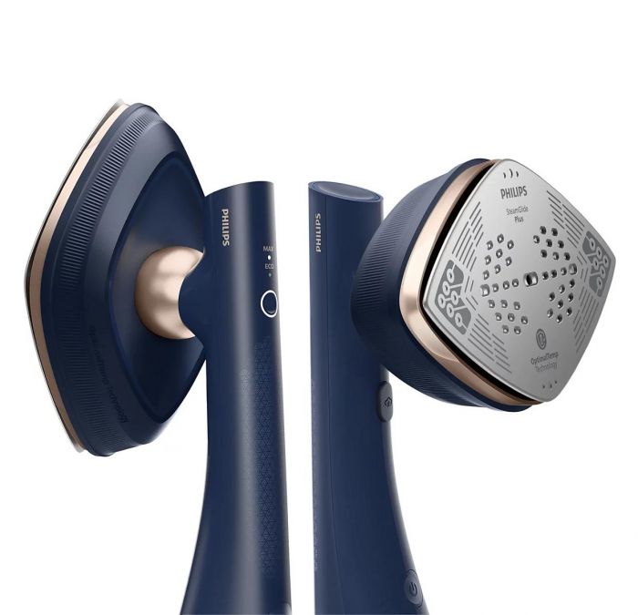 Відпарювач-праска Philips OneTurn, 1800Вт, 200мл, паровий удар -90гр, поворот для зміни типу девайса, алюміній, синій