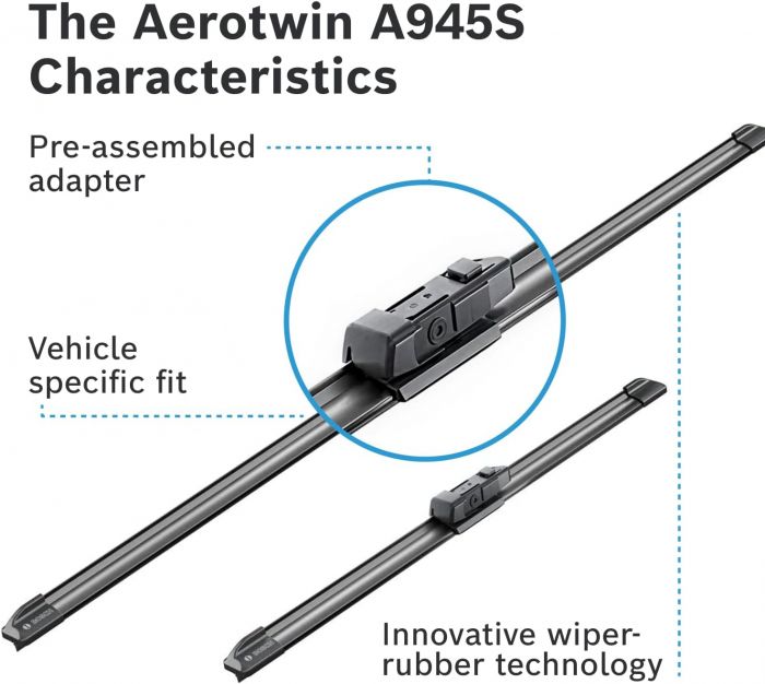 Склоочисник BOSCH Aerotwin безкаркасний комплект 650/400мм (3 397 007 945)