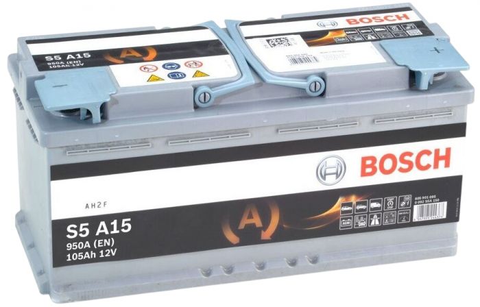 Акумулятор Bosch S5 AGM 12В 105Аг 950А R+ (0 092 S5A 150)