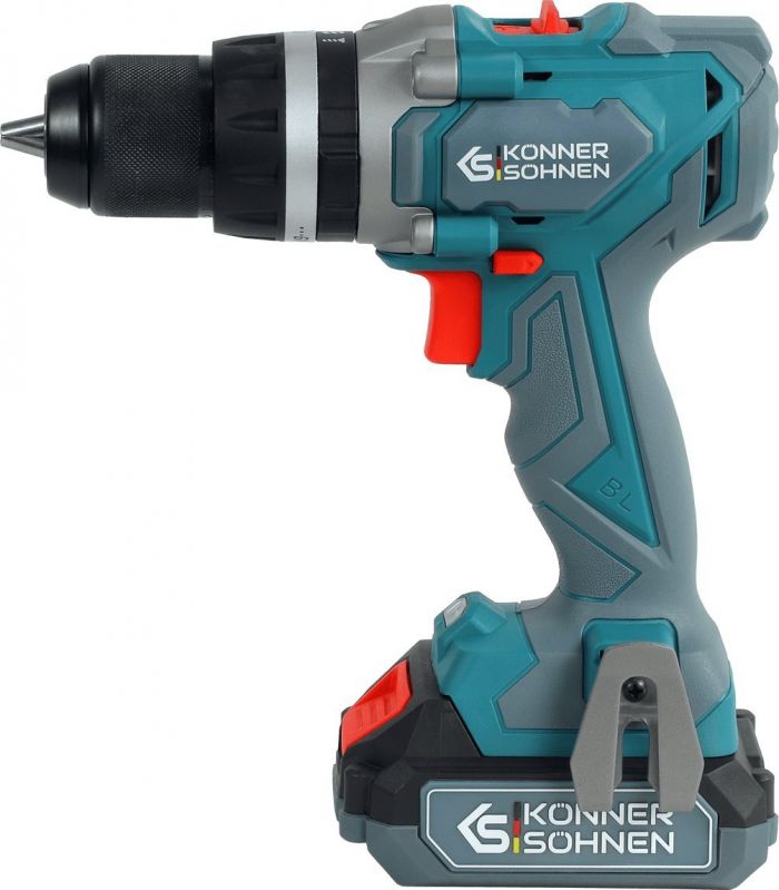 Набір із двох акумуляторних інструментів Konner&Sohnen KS IDISD 20V SET 2 PLUS 20В шурупокрут-дриль ударний, гвинтоверт ударний KS ISD20V-260-4, ЗП 2А акб 2х2А·год кейс 6кг