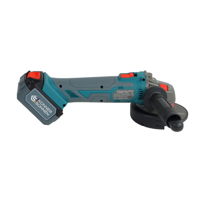 Набір із двох акумуляторних інструментів Konner&Sohnen KS IDAGB 20V SET 1 PLUS 20В шурупокрут-дриль ударний, шліфмашина кутова KS AGB20V-125VR, ЗП 2.4А акб 1х2А·год+1х4А·год кейс 8.1кг