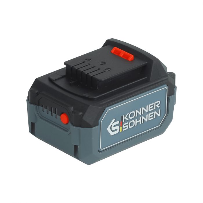 Набір із двох акумуляторних інструментів Konner&Sohnen KS IDAGB 20V SET 1 PLUS 20В шурупокрут-дриль ударний, шліфмашина кутова KS AGB20V-125VR, ЗП 2.4А акб 1х2А·год+1х4А·год кейс 8.1кг