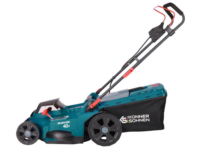 Набір із двох акумуляторних інструментів Konner&Sohnen KS 43LM-BCT40V-SET 40В(20+20В) газонокосарка KS 43LM-40V та тример садовий KS BCT-40V акб 2х4А·год ЗП 22.5кг