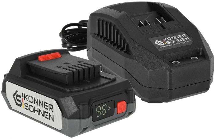 Набір акумулятора та зарядного пристрою Konner&Sohnen KS 20V2-1-KIT 20В 1х2А·год
