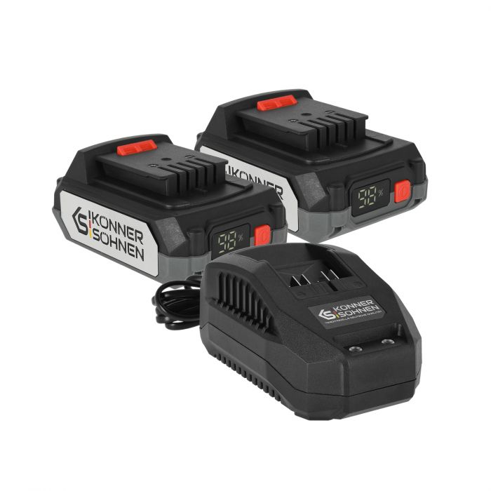Набір акумулятора та зарядного пристрою Konner&Sohnen KS 20V2-1-DUAL 20В 2х2А·год