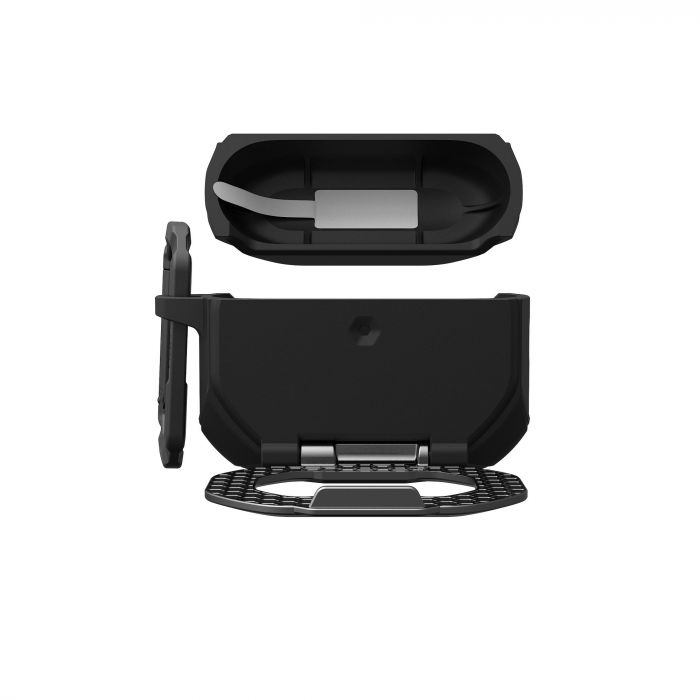 Чохол UAG для AirPods Pro (Gen 3, 2025) with Built-in Phone Stand, Monarch, Black/Silver