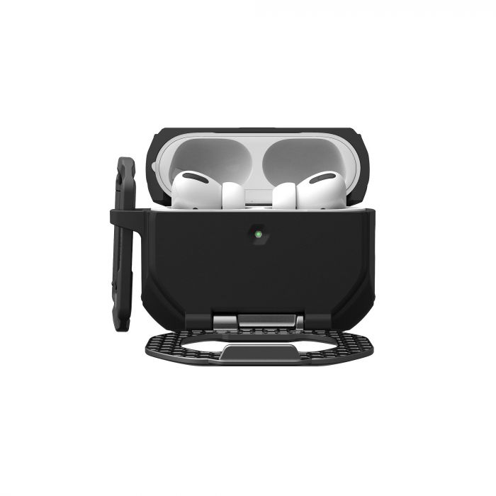 Чохол UAG для AirPods Pro (Gen 3, 2025) with Built-in Phone Stand, Monarch, Black/Silver