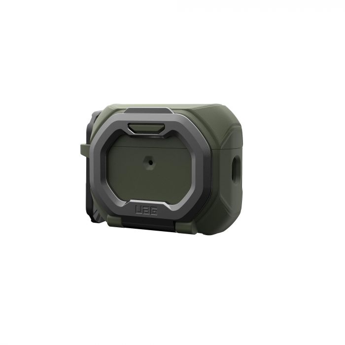 Чохол UAG для AirPods Pro (Gen 3, 2025) with Built-in Phone Stand, Monarch, Olive Drab/Silver