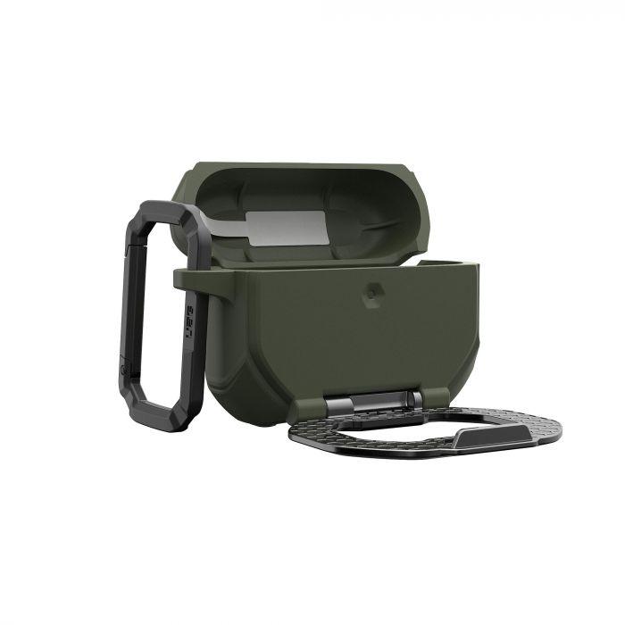 Чохол UAG для AirPods Pro (Gen 3, 2025) with Built-in Phone Stand, Monarch, Olive Drab/Silver