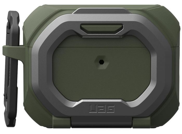 Чохол UAG для AirPods Pro (Gen 3, 2025) with Built-in Phone Stand, Monarch, Olive Drab/Silver