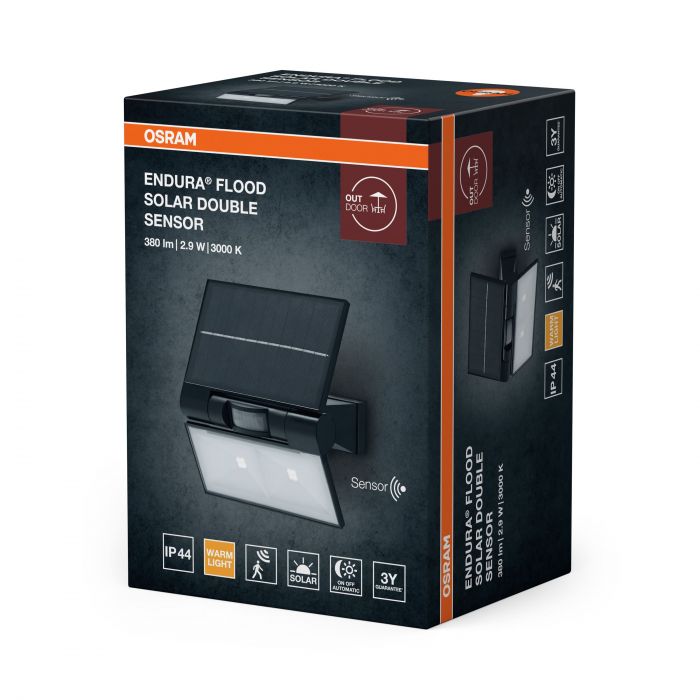 Світильник автономний OSRAM ENDURA STYLE SOLAR DOUBLE 2.9Вт 3000К 380Лм IP44 чорний