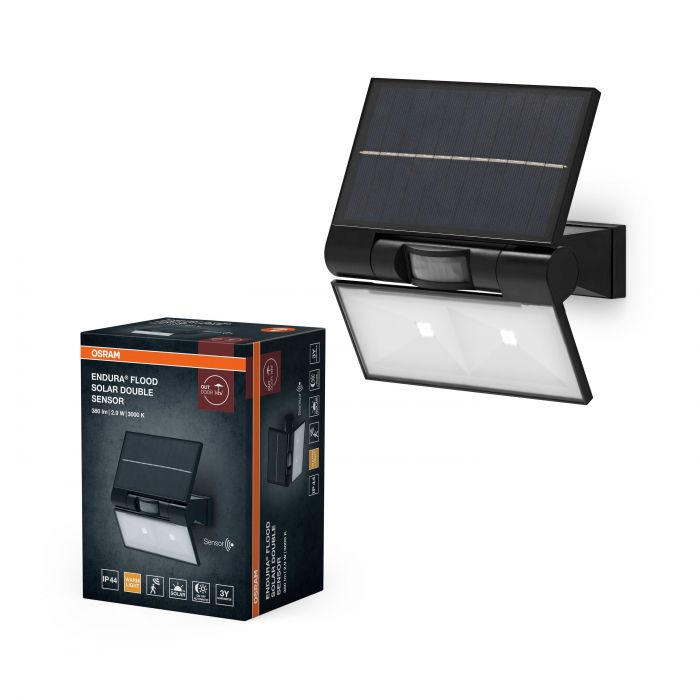 Світильник автономний OSRAM ENDURA STYLE SOLAR DOUBLE 2.9Вт 3000К 380Лм IP44 чорний