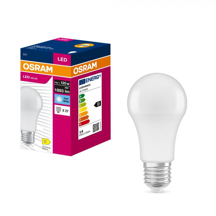 Лампа OSRAM LED E27 14Вт 4000К 1893Лм A120