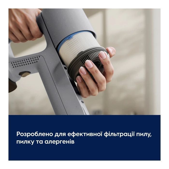Пилосос Electrolux бездротовий, конт пил -0.3л, автон. робота до 50хв, вага-2.29кг, HEPA12, AutoMode, 5 насадок, сірий